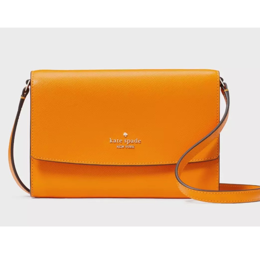 New Kate Spade Perry Leather Crossbody Turmeric Root